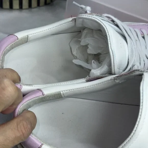 (A7) Oliver Cabell -leather Sneakers Women's in Swift-White,Pink, Size 42/11US. - Picture 10 of 13